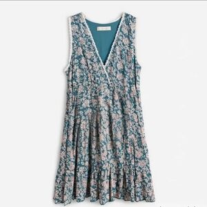 Aryeh Teal and White Floral Mini Dress